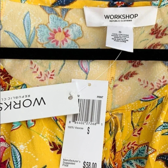 Workshop Republic Summer Yellow Floral Print Top - Picture 4 of 5